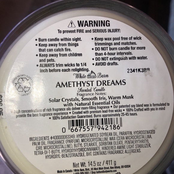Bath and Bodyworks amethyst dreams three wick candle brand new smells so good - Picture 4 of 4